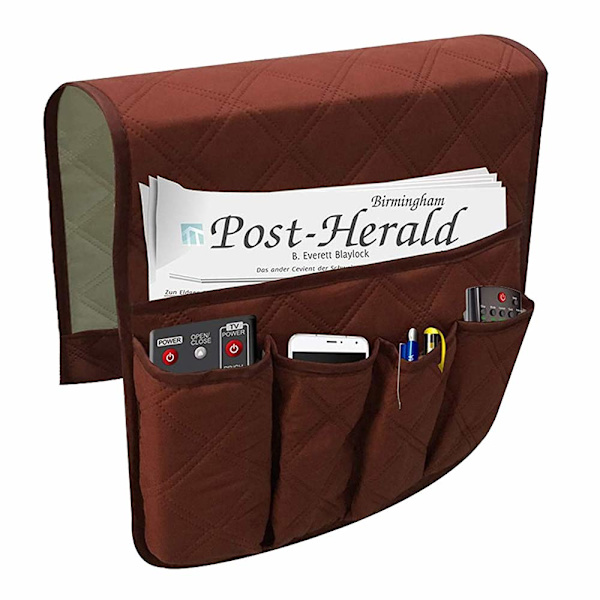 Soffa armstödsorganisatör, armstödsorganisatör, platsbesparande, TV-fjärrkontrollhållare, hängande halkfri soffa armstöd, för mobiltelefon, bok, pennor