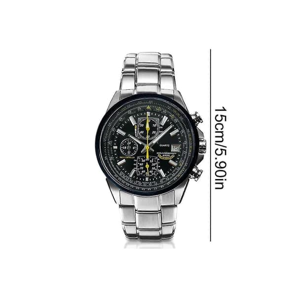 Herre Eco-Drive Ur Sekshånds Stållænke Quartz Ur 45mm