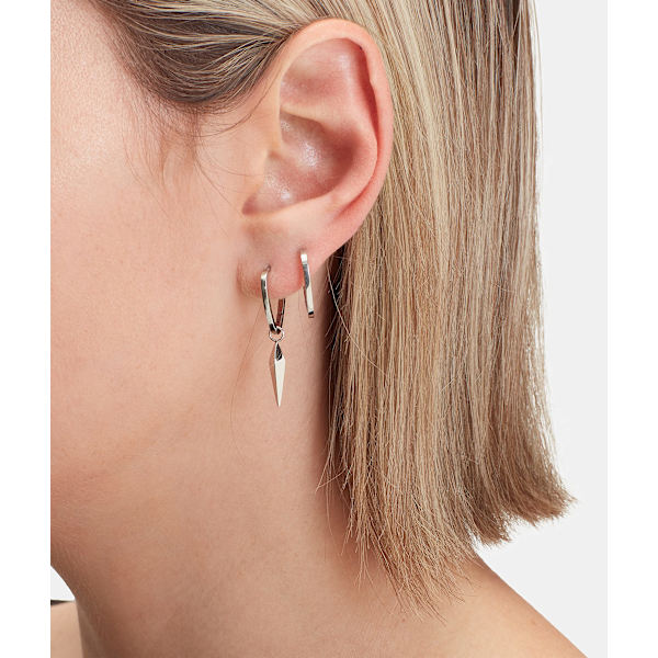 Øreringe Hoop Øreringe 925 Sterling Sølv Hoop Øreringe med Vedhæng Geometriske Simple Unisex Øreringe til Mænd Kvinder