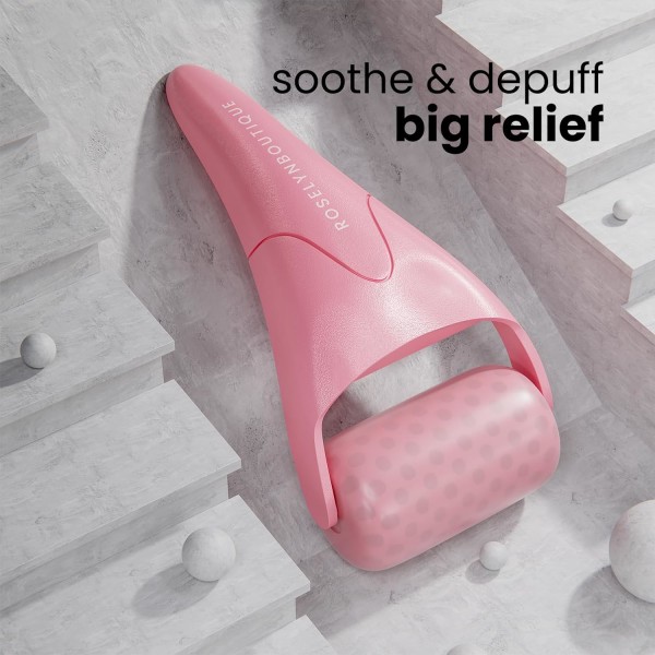 Ice Roller for ansiktsmassasjesett - Face Roller Self Care Gifts for Women Kit Reduser rynker Puffiness Aldring (rosa)