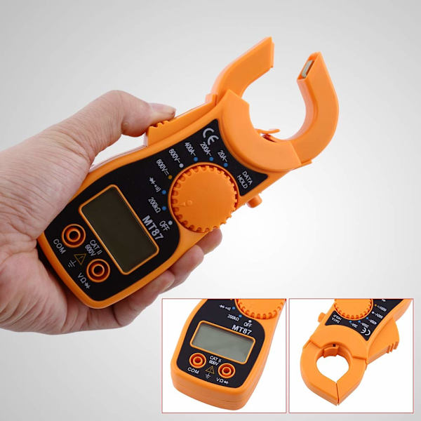 Automatisk digitalt multimeter, digitalt klemmemultimeter AC DC voltmeter amperemeter ohmmeter volt tester stor digital LCD-skærm