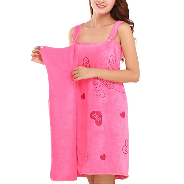 Badrock Badhandduk Wrap, Dammjuk Mjuk Bärbar Vattenabsorberande Badkjol för Bastu Spa Dusch Red