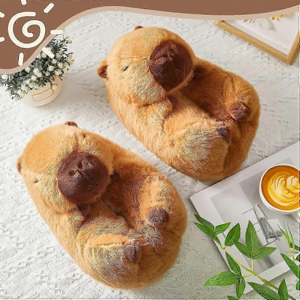 Capybara Hjemmesko Søde Capybara Plys Hjemmesko Varme Capybara Sko til Fødderne