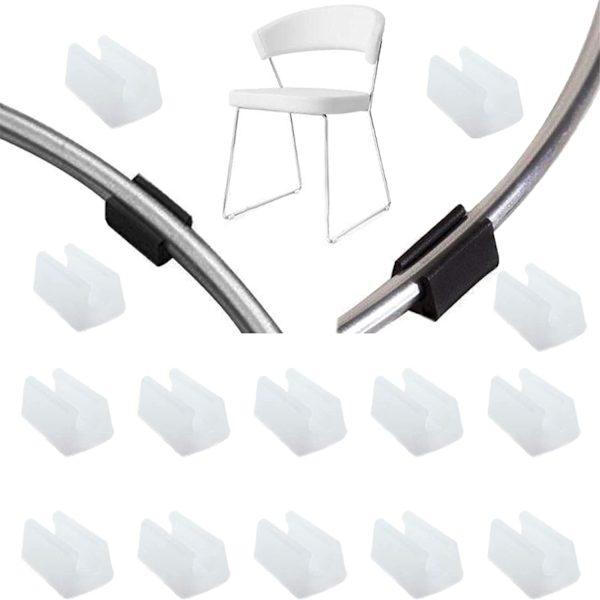 32 stk. stolben gliderrør endehætte bufferhætte stopper møbel gulvbeskytter U-form plastik stolkapper (10mm, hvid) White 10mm