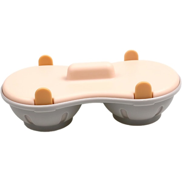 2 Cavity Microwave Egg Cooker, Breakfast Double Row Egg Cooker, Poached Egg Cup Kitchen Cooking Gadgets (Light Orange)