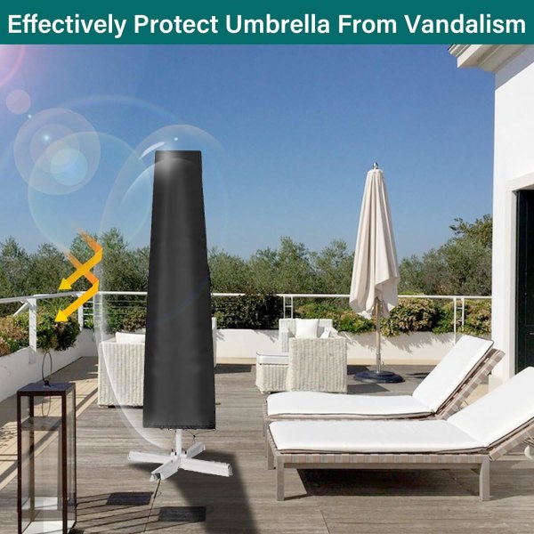 Parasolskydd för parasoll, 210D Oxfordtyg utomhusskyddande presenning, vattentät anti-UV-skydd（190*50*30cm）
