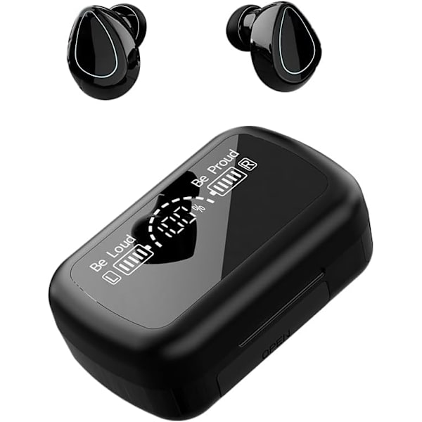 Trådløse hovedtelefoner, HiFi Stereo Deep Bass, Bluetooth 5.3 Touch Control Noise Reduction Hovedtelefoner, IP7 Vandtæt LED-display til sport og fitness