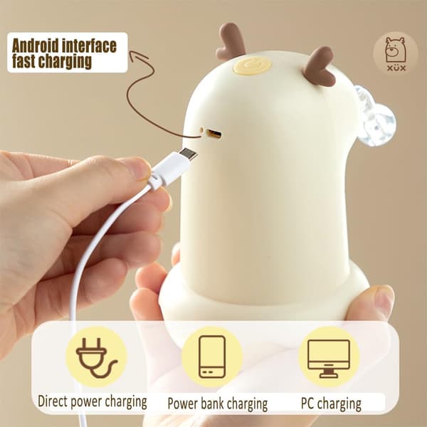 Söt Vattenbehållare med Hjortdesign, USB Vattenpump för 5 Gallonsflaska, Elektrisk Dricksvattenflaskepump, Batteridriven Vattenbehållarepump
