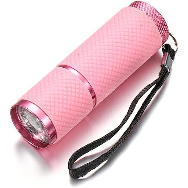4 Farger UV Lommelykt Ultrafiolett Lys Mini Lommelykt Lampe For Epoxy UV Harpiks Herding Lim Smykker Utstyr Verktøy, Rosa
