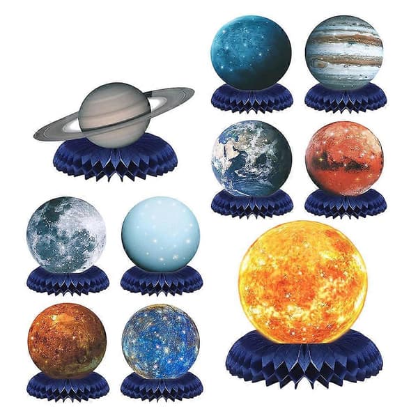 Planet Honeycomb Midtstykke 10 stk. Papir Assortert - Tema for Festlig Dekorering