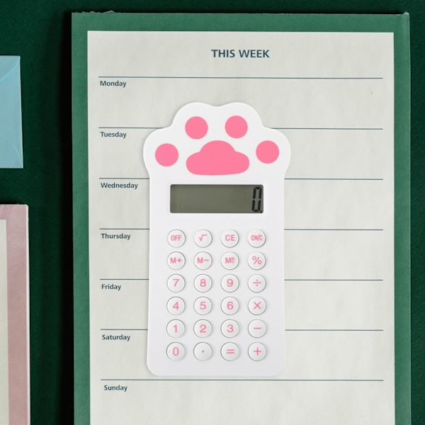 Mini digital lommeregner med LCD bærbar lille lommeregner til hjemmekontor klasseværelse skrivebordslommeregner