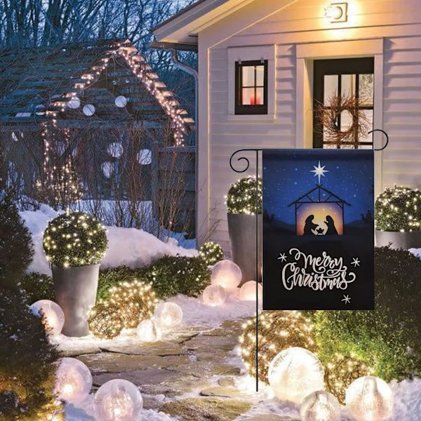 Dekorativ Glædelig Jul Haveflag 12 X 18 Dobbeltsidet Glædelig Jul Glædelig Jul Haveflag Vinter Havehave Dekorationer