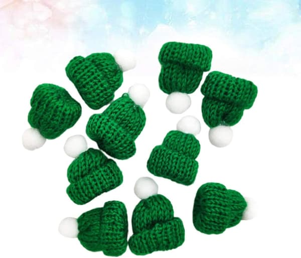 10 kpl Mini-joulupukkihattu Green