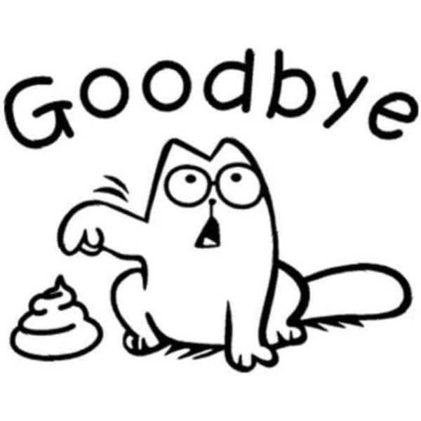 Wall Sticker Toalett "Goodbye" Toalett Cat Stickers for Vask Baderomsinnredning Toalettsete