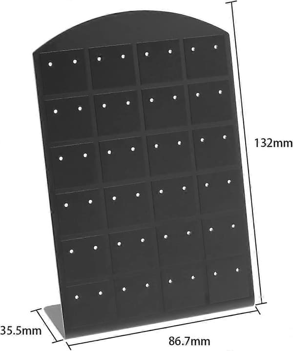 5-pakning 48 Hull Plast Øredobber Smykke Display Stativ - L Form
