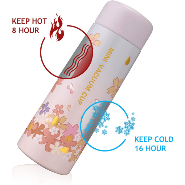 Isolerad vattenflaska, BPA-fri minivakuum i rostfritt stål, liten termos (200 ml lila) Purple
