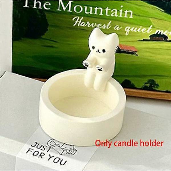 Söt Katt Ljusstake | Kattunge Tealight Hållare | Varma Tassar Katt Tealight Hållare Ornament - Ljus ingår ej