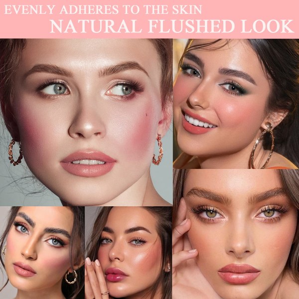 Flydende Blush - Creme Blush - Vandtæt Letvægts Naturligt udseende Glat Naturlig Flydende Blusher Makeup Langtidsholdbar Smudge Proof (02)