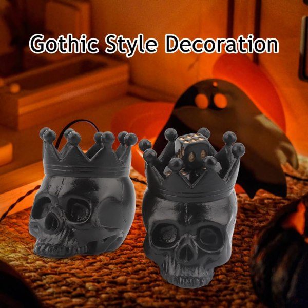 2 kpl Skull Tealight kynttilänjalka, hartsinen Skeleton Head kynttilänjalka, Skull Tea Light Teline kodin sisustukseen, Halloween (musta)