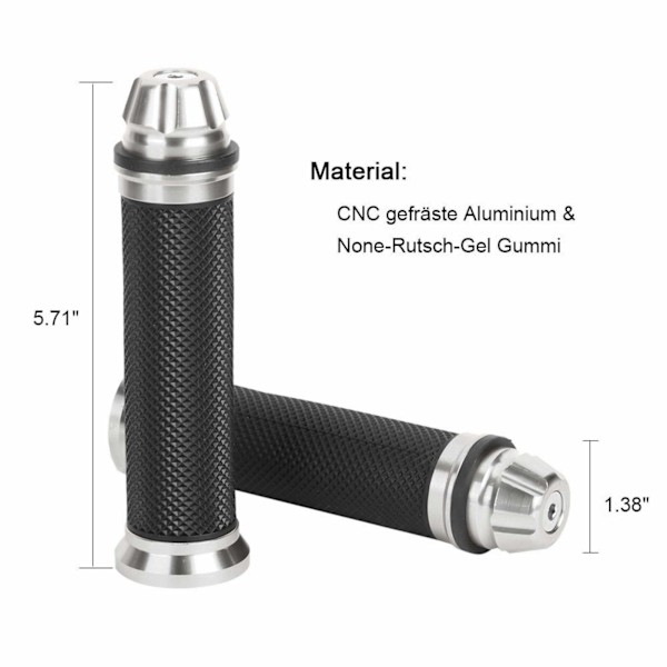 Styrgreb - Motorcykelstyr, Motorcykel CNC Aluminium Gummi Styrgreb Styr End Thruster Greb