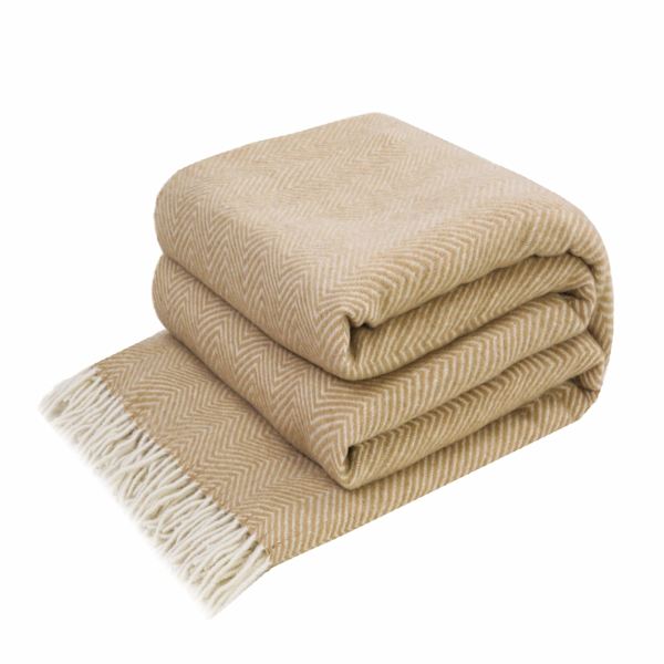 Koselig teppe, sengeteppe, sofa, ullpledd, teppe, pledd, sofateppe, fluffy sofateppe, merino teppe, fluffy varmt pledd Khaki 130*220cm