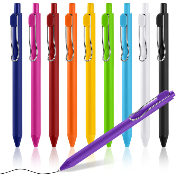 10 stk gelpenne, tilbagetrækkelig og genopfyldelig hurtigtørrende gel-blækpen, 0,5 mm finpunkt sort blæk-gelpenne, glat skrivepenne, kontorskoleartikler Gaver