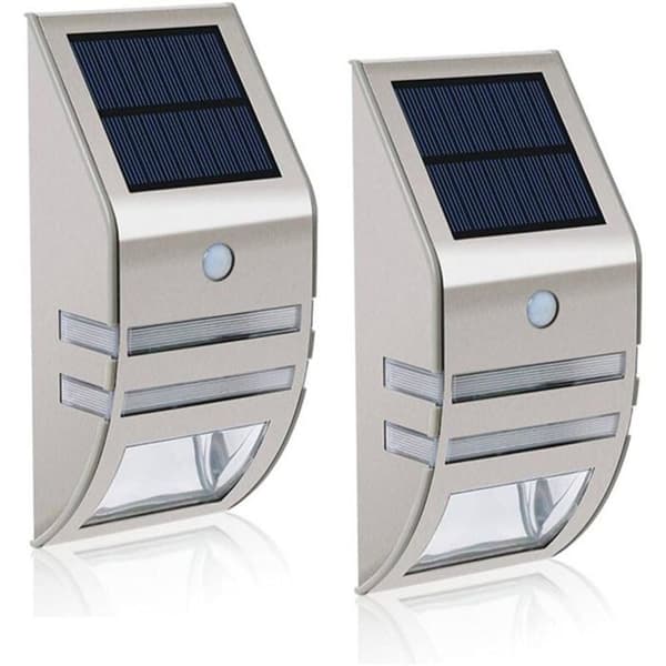 Pakke Solcelle LED Lys Vanntette Vegglamper med Bevegelsessensor for Hage Terrasse YYV