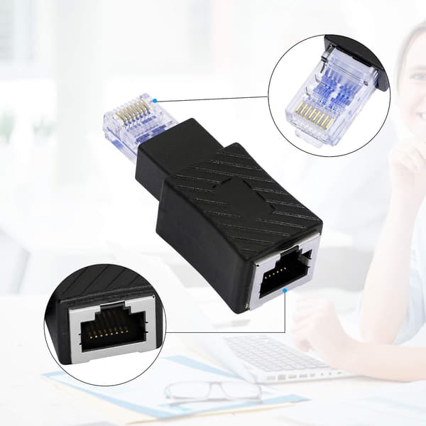 Lige Ethernet-adapter, RJ45 han til hun Cat6 forlænger LAN-netværksforbindelse (2-pak) (lige)