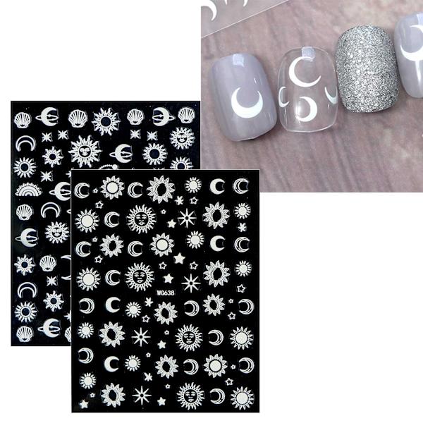 10 arkkia Kuu Tähti Aurinko Kynsien Taide Tarrat Decals Itsekiinnittyvät Värikäs Ruusukulta Kynsien Tarvikkeet Kynsien Taiteen Suunnittelu Koriste Tarvikkeet 1pc