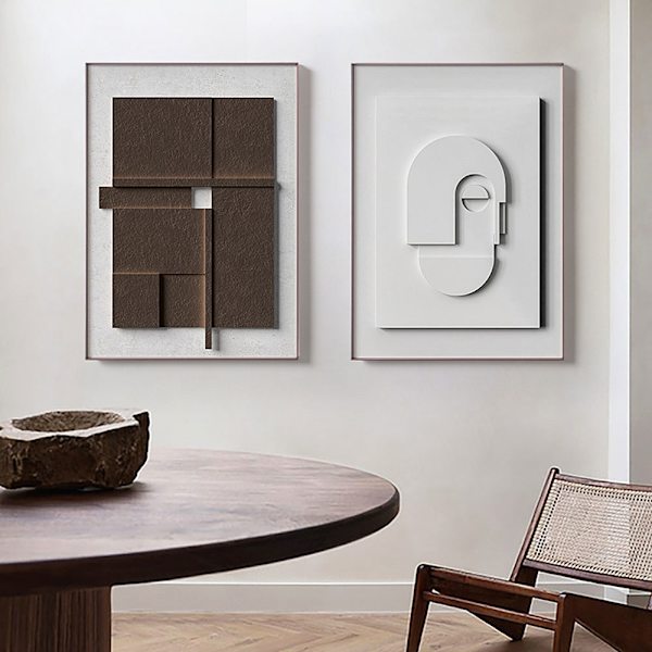 Målning väggkonst, 3D-konst, geometrisk abstrakt målning, inredning väggdekoration väggmålning, vardagsrumsväggmålning 30*40cm