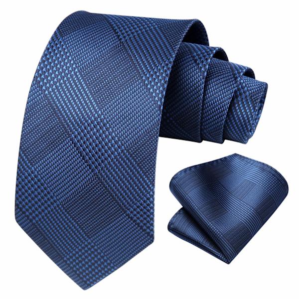 Solmiot miehille - Hääsolmio taskuliinalla - Klassinen ruudullinen houndstooth-kuvio - Business-solmiot ja nenäliinasarja