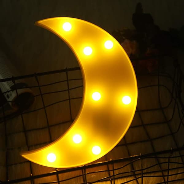 3 stk. 3D LED Chritmas Star Moon Natlys