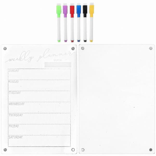 Whiteboard för kylskåp, set med whiteboardtavla, daglig att-göra-lista