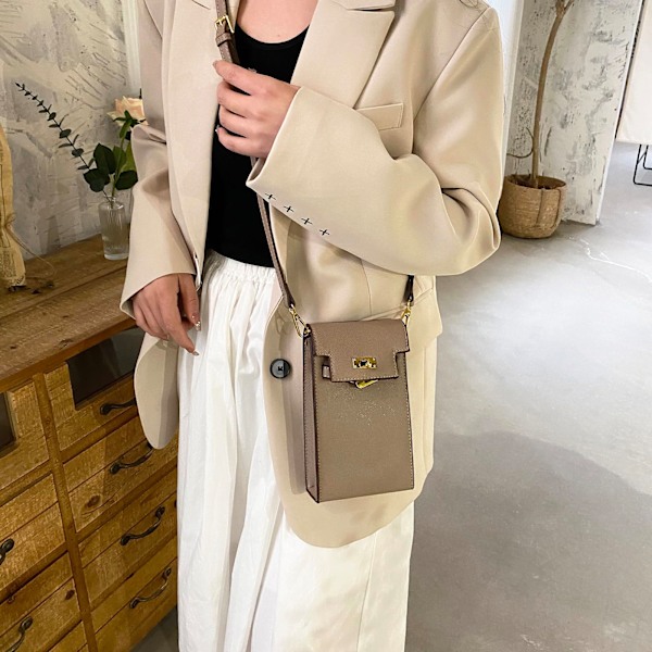 Crossbody-väska för mobiltelefon, Mini-väska för kvinnor, Mobiltelefonväska, Liten crossbody-väska, Liten väska - Khaki
