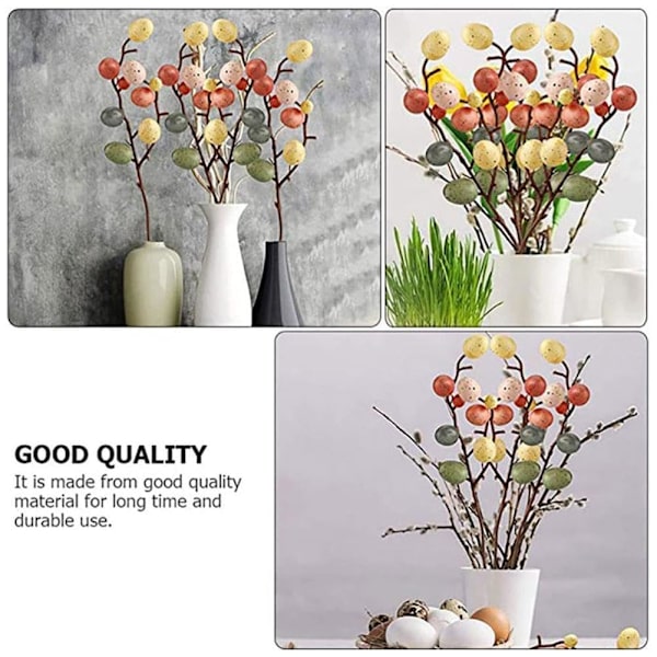 Påskägg Gren Dekoration Konstgjorda Blommor Gren Färgglad Skum Blomma för Hem Gren Påsk Dekoration Skum