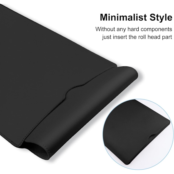 PU-nahkainen läppäritasku MacBook Air 15 tuuman A2941 M2 -sirulle, sisäinen pehmeä nukkapaksu pehmustettu kannettava matkalaukku (musta)