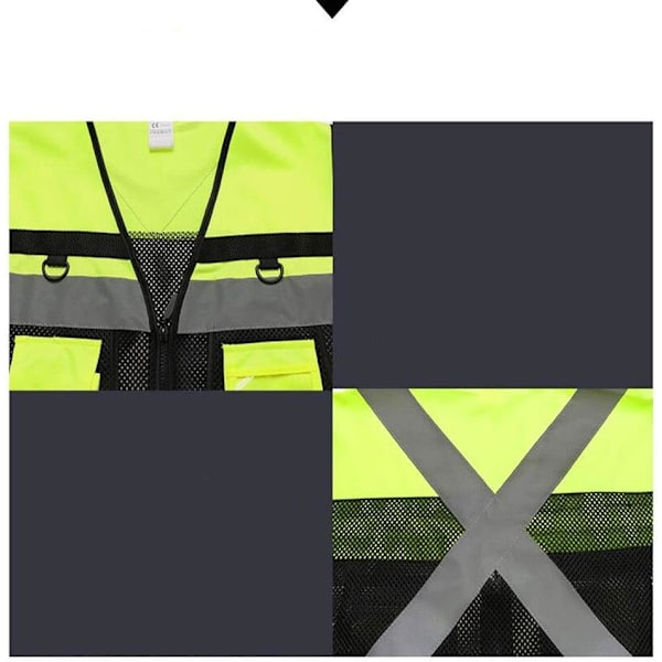Heijastava turvaliivit - Monikäyttöinen heijastava turvaliivit - Vihreä (XL) xl