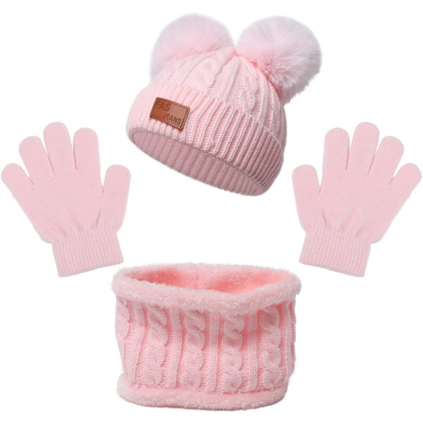 Baby Vinter Varma Stickad Mössa Spädbarn Småbarn Barn Virkad Päls Hårboll Mössa Pom Pom Mössa Baby Pojkar Flickor
