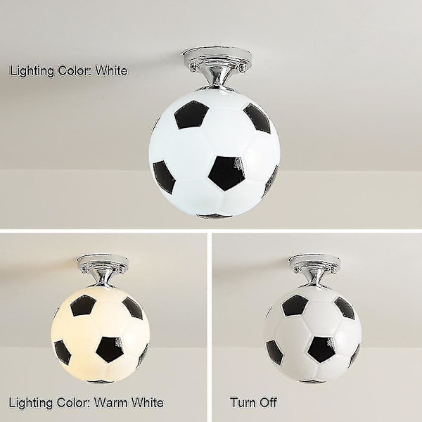 20cm Fodbold Loftlampe - LED Loftlampe til Indendørs Bar, Børneværelse, Soveværelse black