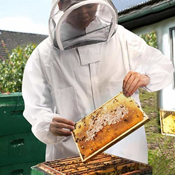Helkropp Bi-dräkt med Huva Kläder med Slöja Skyddande Rock för Biodlare Anti Getingskydd Bi-dräkt Utrustning (XL) XL