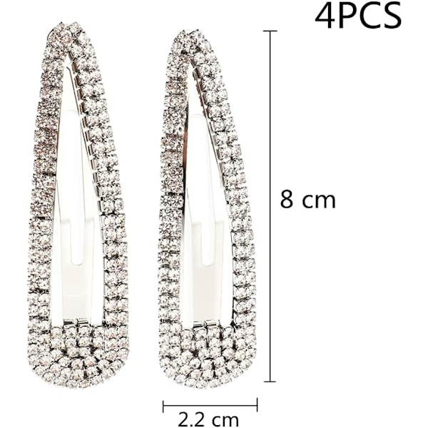 4 st Rhinestone Snap Clips Large silver,gold