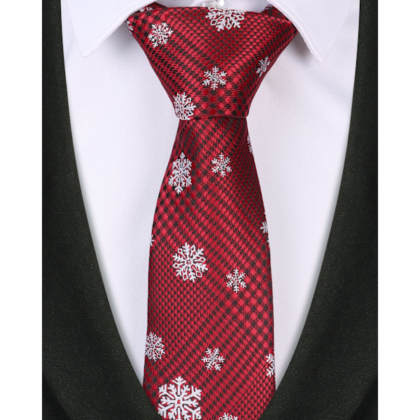 Jule slips for menn, silke slips for menn til julefest, slips for høytiden Snowflake