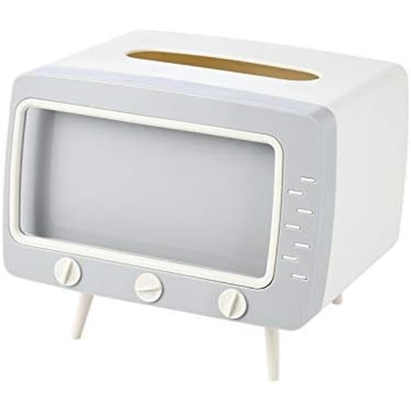 TV-formet vevboksholder White gray