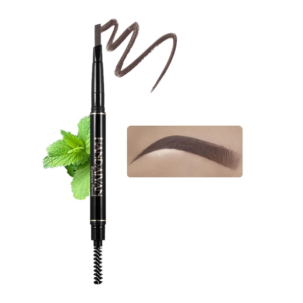 Ögonbrynspenna Mörkbrun, Ögonbrynsfärg Vattentät & Långvarig Mild Permanent Color, Dual Ended Eyebrow Pencil Fine Tip(05) Dark brown