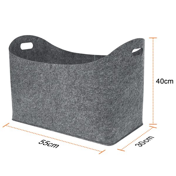 2 kpl huopapussia polttopuille, 55 x 30 x 40 cm huopa, Vaaleanharmaa Grey
