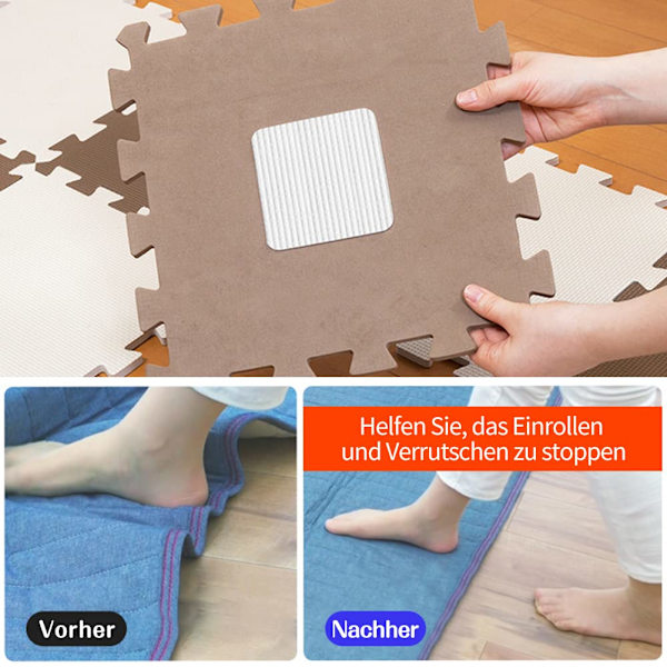 Mattgrepp halkfri matta vakuumteknik halkfri underlag för parkettgolv halkfri matta matta halkfri antikrullning 10 x 10 cm 4-pack 8pcs