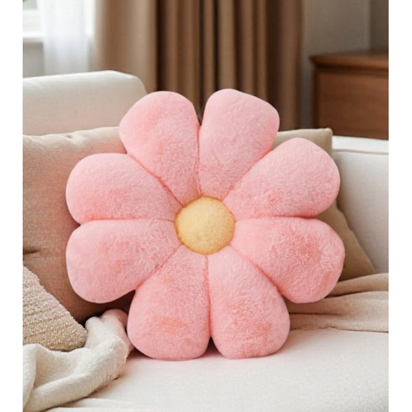 Aryan Blomma Kudde, Vita Prydnadskuddar, Söt Golvkudde, Preppy Rumsinredning Kuddar för Sovrum, Soffa, Soffbord 38cm (rosa)