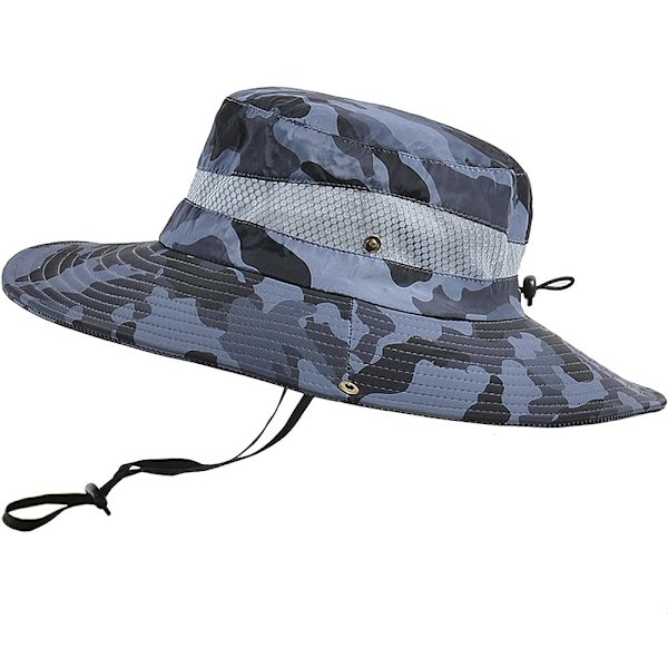 Udendørs bredskygget solhat, sammenklappelig unisex hat, rejsehat fiskeri jagt vandring åndbar kasket Gray