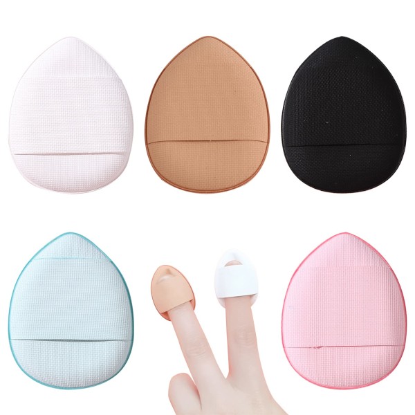 5 stk Finger Powder Puff Makeup Puff Mini Powder Puff Wet Dry Makeup Tool til Foundation Concealer Cosmetic