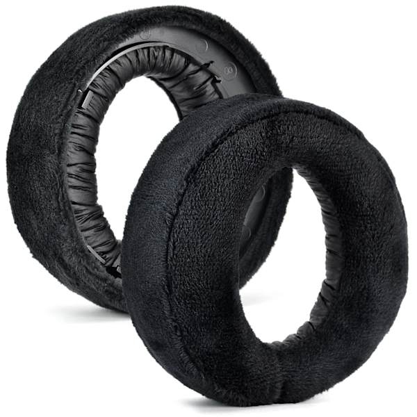 PS5-korvatyynyt - defean-vaihtokorvatyynyjen suojus, yhteensopiva Sony ps5 -langattomien kuulokkeiden, Pulse 3D -langattomien kuulokkeiden kanssa (musta veluuri) Black Velour